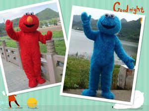 Costume de mascotte de monstre Cookie bleu Elmo, Costume de personnage de dessin animé pour adulte, tenue de jeux de rue commerciaux, carnaval d'animaux