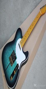 Guitare électrique bleu personnalisé avec guitare Merle Haggard Signature tuff chien blanc bouclier en or wares offrant un serv5974048