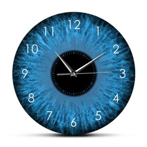 Ojos azules Iris Opticianry Reloj de pared Extraño Macro Reptiliano Globos oculares Diseño de ojos Decoración para el hogar Reloj Oftalmólogo Regalos H1104