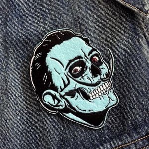 Blue Face Killer MC Chaqueta delantera Chaleco Parche bordado Motocicleta Biker Chaleco Parche Rock Punk Parche 10 piezas / lote 263y