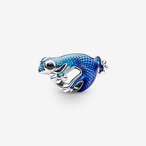 Blue Gecko Charm Pandoras 100% 925 Bracelet Bracelet Bracelet Charmes Collier Collier Pendre Girl Girlfar