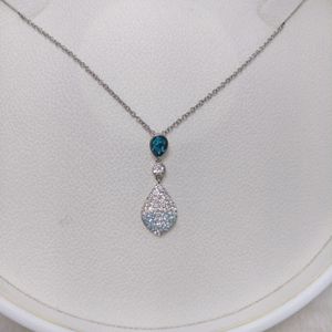 Collier Diamant Dégradé Bleu Collier Diamant Femme Collier Alliage Anna Jueri