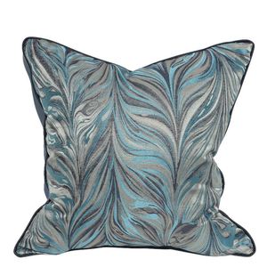 Funda de cojín suave de estilo rural americano con rayas azules y grises, funda decorativa para el hogar para cojín de sofá/decorativo