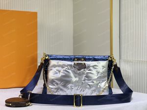 Blue Pillow MT Maxi sac de messager design fourre-tout de luxe sac à main chaud d'hiver pour femme accessoires en nylon Econyl porte-monnaie rond fleur pour femme ensemble 3 pièces M21056 M57899