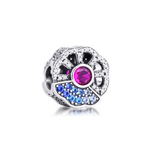 Abalorio de abanico azul y rosa para pulseras, abalorios de niña para mujer, nueva joyería barata 2020 DIY, joyería de plata de ley 925 Q0531