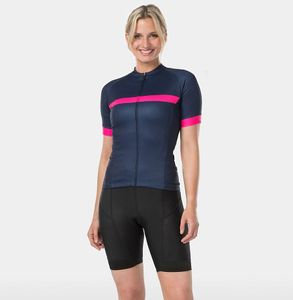 Conjunto de Jersey de ciclismo para mujer, ropa de verano para equipo profesional, Kits de deportes de montaña, traje de ciclismo A8, color azul y rosa, 2024