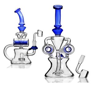 Azul reciclador cachimba pipas de agua aceite dab plataforma burbujeador fumar embriagador pipas de agua diseño hombres regalo