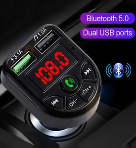 Kit transmetteur FM Bluetooth 5.0 pour voiture, lecteur modulateur MP3, sans fil, mains libres, récepteur audio 2,1 a, double USB, chargeur rapide 1602901