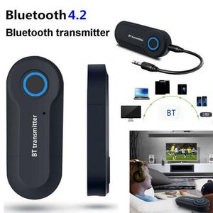 Adaptador de transmisor de audio Bluetooth Car Kit GT-09S BT V4.2 Fuente de alimentación USB Estéreo 3.5mm AUX Para TV Auriculares PC Laptop Sistema de sonido para el hogar