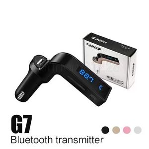 Conjunto de cargador de coche Bluetooth Transmisor modulador FM Reproductor de música MP3 Kit inalámbrico G7 Dirección USB Autos Glamour LCD Llamada manos libres Teléfono inteligente