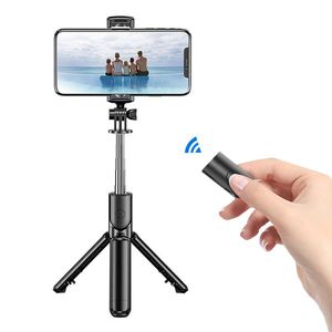 Bluetooth-compatib Selfie Stick Tripods Universal Monopod for Phone Retractable Portable Multifunctional Tripod S03