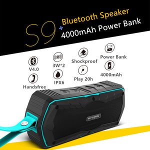 FreeShipping Bluetooth Speaker Outdoor IP65 Haut-parleurs étanches Mini BT4.0 Subwoofer stéréo sans fil avec batterie externe 4000mAh