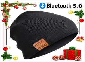 Bluetooth50 Beanie Hat 2020 mise à jour casque mains haut-parleur intégré Bluetooth musique intelligente chapeau cadeaux d'anniversaire de noël8720400