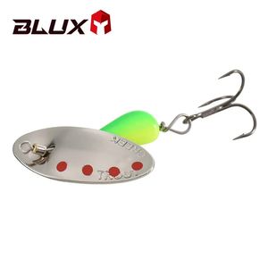 Blux Ars Blade Rotation Spinner 35g Metal Lure Laiton Hard Artificial Spoon Bait Copper Freshwater Creek Trout Fishing Tackle 240407
