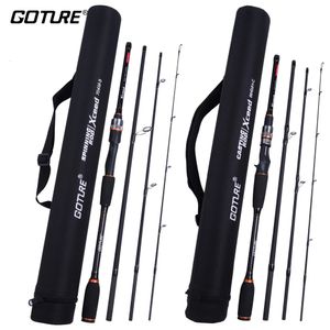 Cañas de pescar para barcos Goture Xceed 1,98 3,6 m Fuji anillo guía caña de pescar giratoria de carbono M MH Power Lure rod 4 piezas de viaje con bolsa de tubo 231030