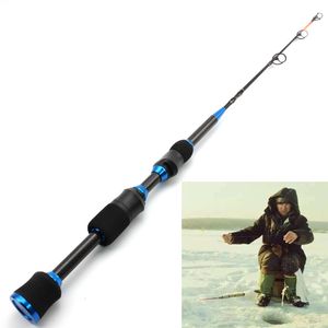 Varas de pesca de barco com menor lucro no inverno na vara de pesca no gelo 65cm 75g carbono pesado ultracurto vara giratória viagem equipamento de pesca de alta qualidade 230703