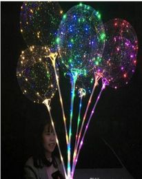 Bobo Ballons LED Bobo Ballon Avec 315 pouces Bâton 3M Chaîne Ballon LED Lumière De Noël Halloween Ballons D'anniversaire Fête Décor7813667