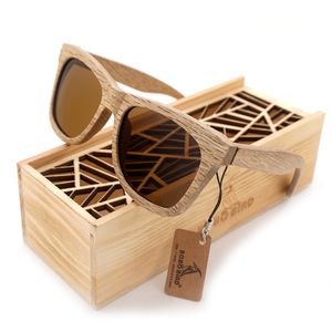 BOBO BIRD AG007 lunettes de soleil en bois faites à la main Nature lunettes de soleil polarisées en bois nouvelles lunettes avec boîte-cadeau en bois créative