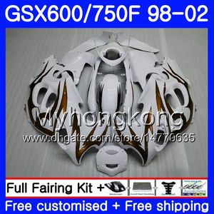 Corps Pour SUZUKI GSXF 750 600 GSXF750 1998 1999 2000 2001 2002 292HM.58 GSX 600F 750F or flammes stock KATANA GSXF600 98 99 00 01 02 Carénage