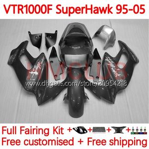 Kit de carrocería para HONDA VTR1000F SuperHawk VTR1000 111No.12 VTR 1000 F 1000F 97 98 99 00 01 02 03 04 05 VTR-1000F 1997 1998 1999 2000 2001 2002 2003 2004 2 005 Carenado gris metalizado