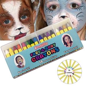 Corps Peinture Visage Peinture Crayons Kit Corps Papeterie Splicing Structure Crayons 16 Couleurs Festival Pour Enfants Cadeaux Fête Maquillage Cosplay Show 230718