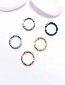 Bijoux de perçage corporel multi-usages en acier inoxydable 316L, anneau de nez percé, styles de torsion de narine, anneaux circulaires d'interface, vente en gros