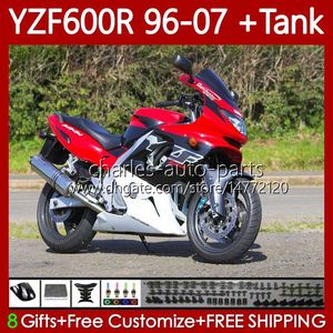 Body + Réservoir pour Yamaha Thundercat YZF600R YZF 600R 600 R 96-07 Bodywork 86NO.96 YZF-600R 1996 1997 1998 1999 2000 2001 Rouge Blanc BLK YZF600-R 96 02 03 04 05 06 07 FAIRES