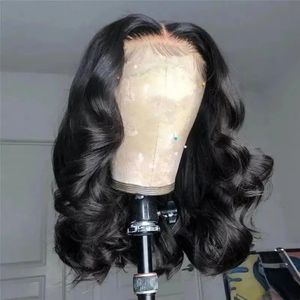 Perruque de cheveux artificiels en dentelle transparente en forme de T de Bob court de vague de corps adaptée aux femmes avant la perte de couleur naturelle cheveux indiens Remy à vendre 230125