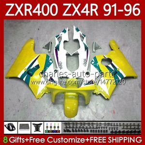 Carrosserie pour KAWASAKI NINJA ZXR-400 ZX 4R Cowling ZXR 400 CC 400CC Carénage 138No.109 ZX-4R ZXR400 Nouveau jaune 91 92 93 94 95 96 ZX4R 1991 1992 1993 1994 1995 1996 Kit carrosserie