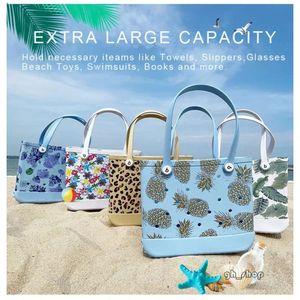 Bogg Bag Mujer impermeable Eva Tote Bolsas de cesta de compras grandes Lavable Playa Silicona Bogg Bag Monedero Eco Jelly Candy Lady Bolsos DHL 3456