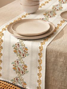 Bohe Flower Pattern Table Runner Polyester Kitchen Farty Farmhouse Dining TableCover Cocina Decoración del hogar