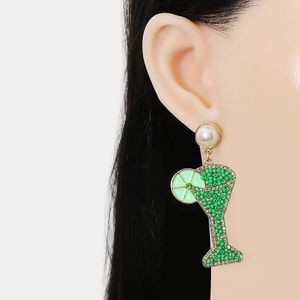 Boucles d'oreilles bohémien en perles vertes pour femmes, en cristal, pendantes, à la mode, bijoux de noël, cadeau de fête