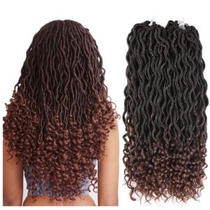 Tresses synthétiques bouclées bohème au Crochet, Faux Locs, 18 pouces, 24 brins, Extensions de tresses ombrées, Dreadlocks