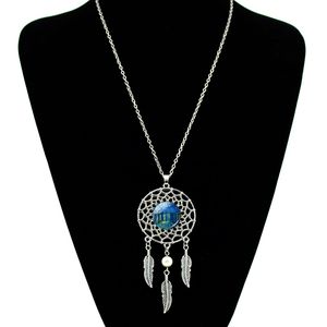 Collares con colgante de atrapasueños para mujer, joyería religiosa católica, bohemio, étnico, esqueleto, pluma, Yoga