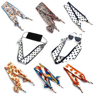 Cadenas para anteojos Bufanda de seda Gafas bohemias Cadena Patrón de impresión Cinta Máscara Cordón Gafas Cuerda de doble uso