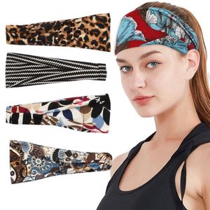 Bohème bandeau femmes Yoga bandeaux de course sport entraînement bandes de cheveux bandeaux floraux extensible large Turban épais tête enveloppement