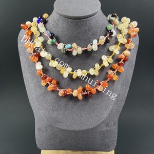 Collier de perles en pierre semi-précieuse rondelle bohème 45-50 cm boulier tissé à la main cristal de quartz naturel colliers de perles de pierres précieuses pour femmes et filles bijoux cadeaux