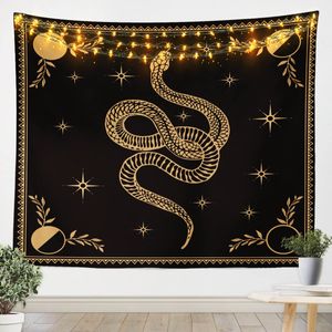 Bohemian Vintage Snake Tapestry Botanical Plantes et Fleurs Mur Tapisses suspendues pour le salon Décor de mur de dortoir de chambre à coucher