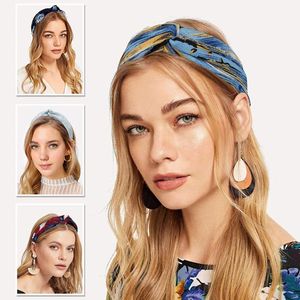 Bohemian Women Suede Soft Solid Print Diademas Vintage Cross Knot Elástico Hairbands Bandanas Girls Hair Bands Accesorios para el cabello 99 colores