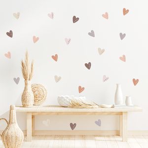 Pegatina de pared creativa de corazones bohemios para niños, bebés, niñas, niños, habitación, guardería, calcomanías de arte de pared, Mural de vinilo, decoración del hogar para dormitorio de niños