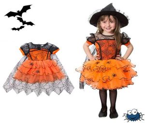 Boiiwant Ropa de Otoño Niños Niña Disfraz de Bruja Niña Pequeña Halloween Capa de Araña Disfraces Fiesta Tutu Princesa Vestido 15T H08969475