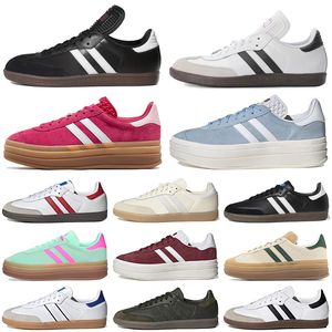 Zapatillas casuales zapatillas de diseño de diseñador de plataforma de brillo rosa zapato naranja vegana blanca calzado og blancos de gamuza verde de gamuza