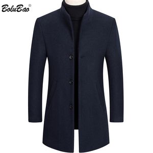 BOLUBAO Brand Men Wool Coat Men's Solid Color Casual Slim Fit Overcoat Winter Comfortable Fashion Wool Blends Coats Male 201222