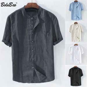 BOLUBAO été hommes t-shirt à manches courtes coton et lin Led décontracté hommes t-shirt respirant t-shirt mâle 220615