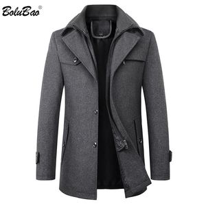 BOLUBAO Winter Brand Men Double Collar Wool Blend Coat Men's Casual Long Woolen Coat Business Luxurious Solid Wool Overcoat Male 211122