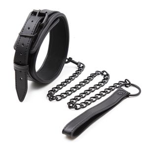 Bondage Bdsm Collar Leather And Iron Chain Link bdsm Slave Collars Women Sex Toys For Couples Adults Restraints 230811