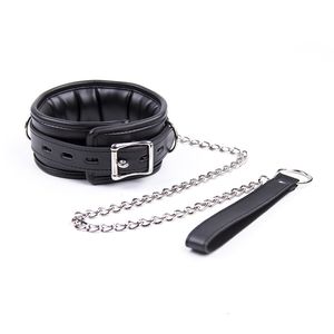 Bondage BlackWolf Collares de esponja recortados de cuero sexy con correa BDSM Fetiches Collar Lencería para adultos Accesorios sexuales para mujer 230925