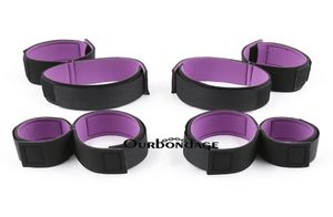 Bondage Ourbondage Black Purple Nylon Fetish jambe ouverte BDSM CONTRAINTES CHEURES CHEUR CHEUR CHEURS SET POUR LE TOUEUR SEXE AUTTRANGE ENFORME 5467006