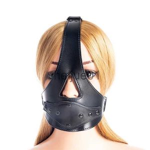 Bondage PVC Cuir Tête Harnais Silicone Pénis Bouche Gag Gode Détachable Bouche Ouverte Plug BDSM Bondage Strapon Sex Toys Adulte Jeu x0928