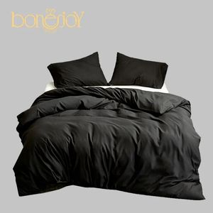 Bonenjoy Duvet Cover Queen Size Black Color Bedclothes Comforter King edredom Microfiber Quilt Coverpillowcase need order 240109